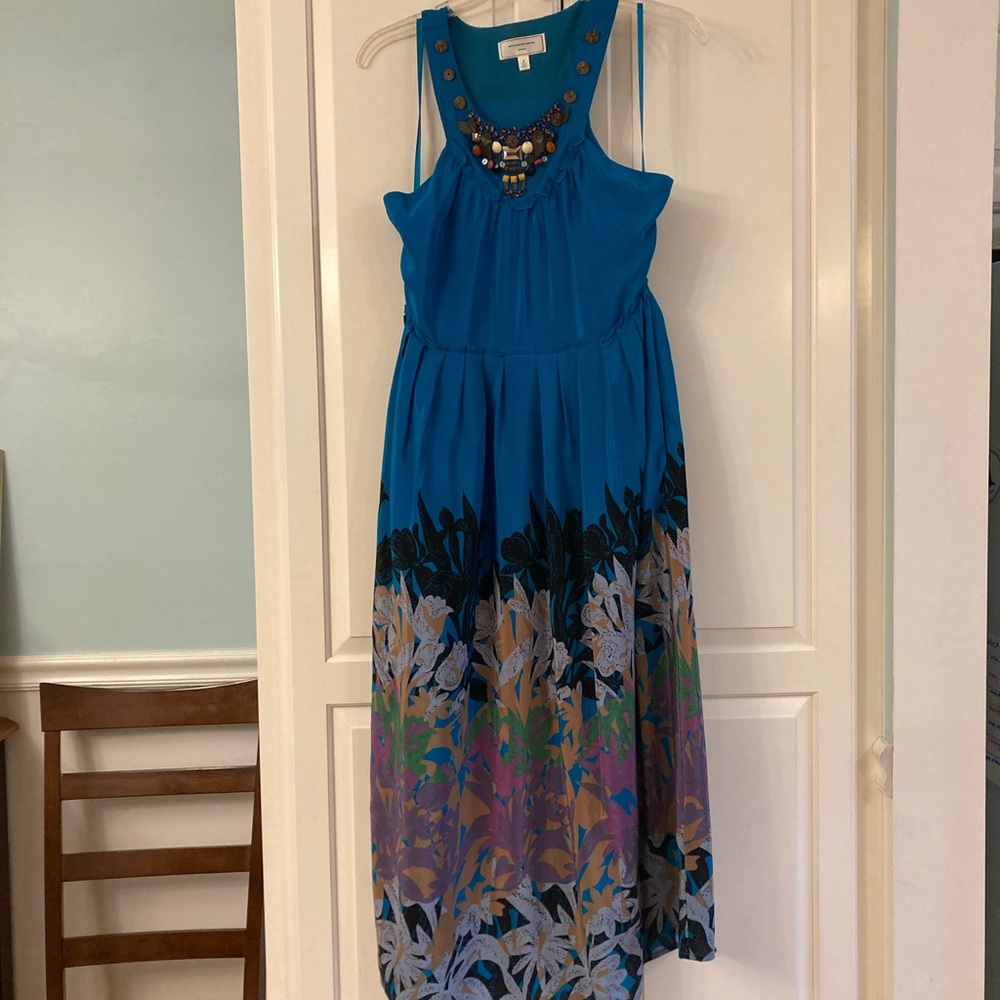 Moulinette Souers 4 Island Nightfall Silk Beaded Midi Dress